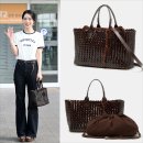 임지연 공항패션 우븐 가방 분석 쿠론 세느 이지 우븐 도트 43