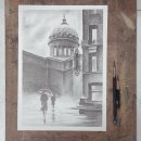 소묘와 오일파스텔 이미지