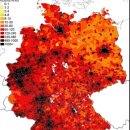 균형의 수호자(서독 약간 우위) - 독일 인구밀도 지도!!!! 이미지