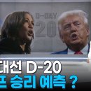 [미 대선 D-20] 위험한 해리스…트럼프 승리 예측? 이미지