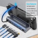 스팀 데크 도크 USB C 도킹 스테이션, 4K 60Hz HDMI RJ45, 10Gbps 로그 앨리 X 리전 고 스탠드, 6 인 1 허 이미지