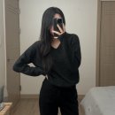 레이지샵 lazyshop 소버니트 차콜컬러 후기 브이넥 코디법