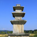 경주 미탄사지 삼층석탑 (味呑寺址 三層石塔)의 황금들판 가을풍경 이미지