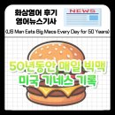 매일 빅맥 2개?! 50년간 햄버거를 먹은 미국 남성의 이야기 도널드 고르스키 미국 기네스 기록