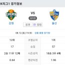 2023년 8월12일(토) 울산현대 VS 강원FC 강릉 종합 경기장 경기일정 이미지