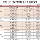 2013년 연령별 여자축구 국가대표 일정 이미지