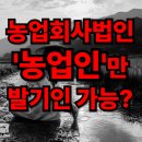 농업회사법인 (주)양지 | 농업회사법인에 대한 발기설립시 농업인만 발기인이 될 수 있나요?