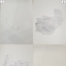 연필스케치와 꽃그림 이미지