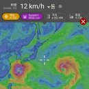 다음주 태풍상황(13호돌핀 ㅡ중국상륙, 14호 구지라는 일본상륙 예상 ㅡ＞윈디닷컴 기상예보) 이미지