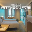 안다즈 서울 강남 호텔 디럭스 트윈룸 주차 발렛 조각보 조식 후기