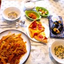 에든버러 민박 Abbey Lane (애비레인) 오늘의 저녁식사 메뉴 - 라볶이, 김밥, 피자, 무생채무침 이미지