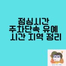 주정차단속-30 | 점심시간 주차 유예 단속 시간 지역 정리