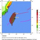 대만 화련시 남쪽 해안 인근지역 리히터 규모 5.4 지진발생 이미지