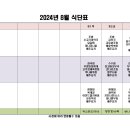 24년 8월 공동생활가정 식단표 이미지