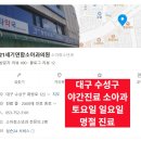대구 수성구 소아과 야간진료 공휴일 입원 달빛어린이병원 영유아검진
