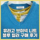 (유)블루 | 유라고 바닐라 브이넥 니트 블루 후기ㅣ29cm 구매 노컨텐츠 티셔츠와 레이어드 코디