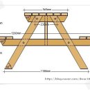 야외 피크닉 테이블 도면 이미지