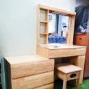 달천초 | (충주가구 서충주가구 /홈가구박사) 서랍장 겸용 고무나무 원목 LED 화장대 +고무나무 수납형 스툴의자...