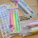 다이소 다꾸템, 문구류 : 글리터형광펜, 음표스탬프형광펜, 펜노리 글루펜 후기