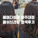 머리잘하는집 | 헤어다이아 아주대점, 애쉬브라운 염색 후기, 매탄동 머리 잘하는 집