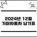 2024년 기아자동차 12월 납기표로 보는 출고기간 이미지