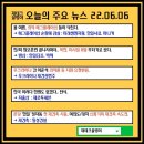 ▩ 오늘의 주요 뉴스 22년 06월 06일 월요일 이미지