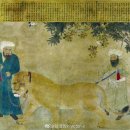 티무르 제국에서 명나라로 선물 보낸 사자 그림 이미지