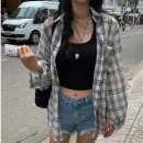 여름 체크셔츠 코디 살안타템 추천 딜라잇문 이리스 체크남방 착용 후기