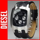 【DIESEL】디젤 시계 DIESEL DZ4119 손목시계 블랙 레더 밴드 크로노그래프 모델 이미지