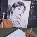 수채화와 디지털 보태니컬 드로잉 이미지