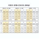 지원 25번 운행시간표(토.공휴일) 시행일: 2024년 8월 19일----- 이미지