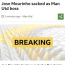 BBC : Jose Mourinho has been sacked as Manchester United manager. 이미지