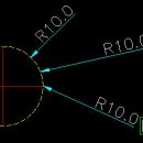 circle 찍었을 때.. R 값 나오게하는데.. 치수 방향 지정을... 이미지