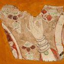 한국국립중앙박물관 베자크리크(柏孜克裏克)석굴벽화 10세기 보살 염화(拈花)의 손 이미지