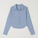 룩북 아비에무아 내돈내산 후기🩵 :: 스트라이프 크롭 셔츠(블루), 워시드 턴 업 와이드 진, 윈드브레이커