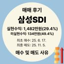 수익 1,482만 원 삼성 SDI 매도 후기(feat. 수익률 29.4%)