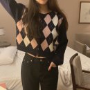 디어리스트 brittany 아가일 가디건 이미지