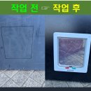 유올펫 강아지고양이 청주점 | 상가 철제 출입문에 강아지 펫도어 설치