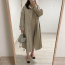 [ootd] 타임 트렌치코트, 위드윤 골지니트원피스, 샤넬 발레리나 플랫슈즈, 로에베 해먹백, 구호 캔버스...