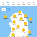 오늘의 날씨 🌞☔️☃️. 2023년 11월 2일 목요일 이미지