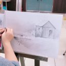 풍경을 그리는 유화 이미지
