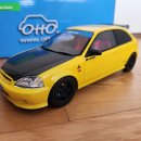 가격 다운 1:18/오또모빌/ 혼다 시빅 Type-R EK9 SPOON HONGKONG LIMITED YELLOW 이미지