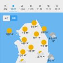 오늘의 날씨🌞☔️☃️ , 2024년 11월 7일 목요일 이미지