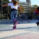 Super fast skating through Barcelona on F4 Inline skates. 이미지