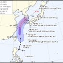 제 5호태풍 다나스 예상진로(한미일) 이미지