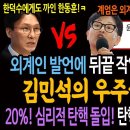 외계인 발언에 뒤끝 작열한 한동훈에게! 김민석의 우주급 되치기! / 지지율 20%! 심리적 탄핵 돌입! 탄핵준비 의원연대 등장! 이미지