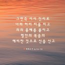 [에베소서 6:14-15] 그런즉 서서 진리로 너희 허리 띠를 띠고 의의 흉배를 붙이고 평안의 복음의 예비한 것으로 신을 신고 이미지