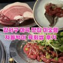 채널(CHANEL) | [마곡회식/마곡삼겹살 맛집:미숯랭!]강민경 유튜브 속 그 조합! 한우 차돌박이 육회쌈 먹방 후기