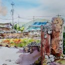 펜드로잉과 수채화 이미지