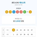 로또 921회 RESULT 이미지